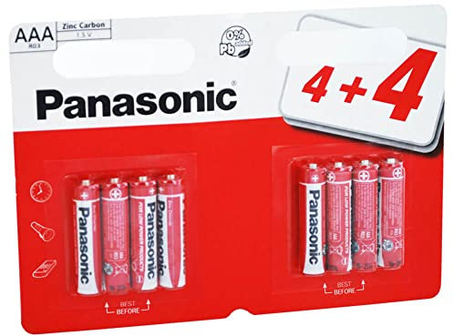 Panasonic Zinc Carbon AAA Batteries - 8 Pack