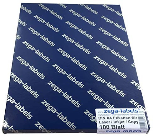 1.200 Etiketten 97 x 42,3 mm selbstklebend auf DIN A4 Bögen (2x6 Etiketten) - 100 Blatt Pack - Universell für Laser/Inkjet/Kopierer einsetzbar - 97x42mm 12-teilig