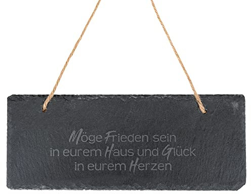 °° Schiefertafel Haussegen Möge Frieden sein in eurem Haus und Glück in eurem Herzen