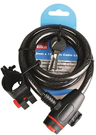 Hilka Tools 89502008 12mm x 1200mm Keyed Cable Lock, Black