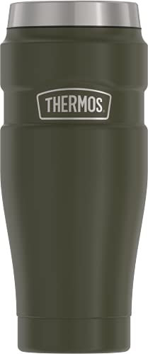Thermos Staineless Steel King 16 Ounce Travel Tumbler, Army Green