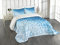 ABAKUHAUS Modern Tagesdecke Set, Digitales Ombre Mosaik, Set mit Kissenbezügen Moderne Designs, für Doppelbetten 220 x 220 cm, DunkelBlau und weiß