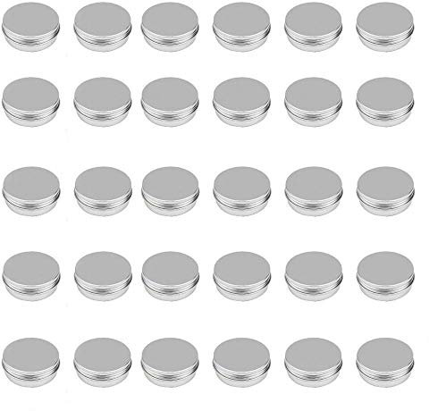 50 x 10g Aluminum Silver Metal Round Storage Box Can Jars Containers with Secure Screw Top Lids for DIY Salves, Box Candles, Spices, Balms, Skin Care and Make Up Beauty Samples