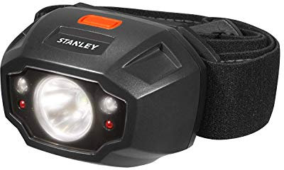 STANLEY - Linterna LED de manos libres con luz frontal de 290 lúmenes con diadema ajustable, batería alcalina alimentada (3x AAA incluida)