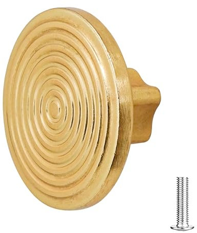 Decoranddecor 40mm Rounded Circle Knob Polished Nickel Black Matt Rose Gold Antique Copper Cream Door Pull Handle Kitchen Cupboard Cabinet Drawer (40mm - One Screw Hole, Matt Gold)