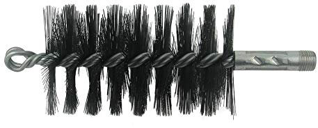 Trash Chute Door Supply Round Furnace Boiler Tube Brush Head Double Spiral with Loop (4 Inch, Wire)