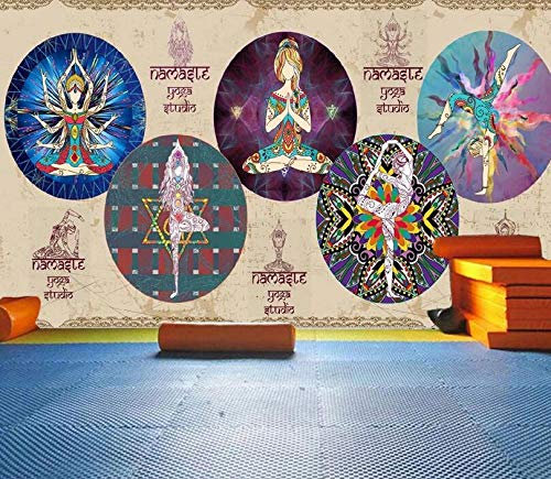 Mural Wallpaper Indian Yoga Fitness Poster Room Background Wall Decoration Painting