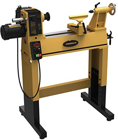 Powermatic 14 x 20 Variable Speed Woodworking Lathe with Open Stand, Reversible Wood Turning Machine, 1 HP, 120V 1Ph (PM2014)