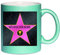 Glitzertasse (hellblau) Walk of Fame (Wunschname) - Kaffeetasse, bedruckte Tasse mit Sprüchen oder Bildern, Bürotasse,