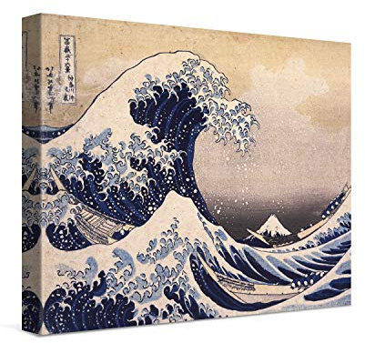 PICANOVA – Katsushika Hokusai – The Great Wave Off Kanagawa 40x30cm – Bild auf Leinwand – Premium Kunstdruck Auf 2cm Holz-Keilrahmen Für Schlaf- Und Wohnzimmer – Klassische Kunst