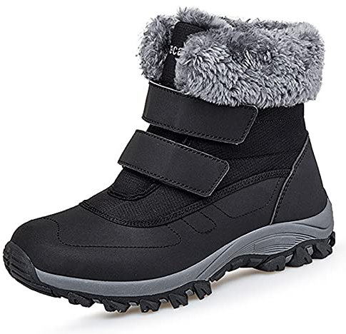 Snow Boots Womens Waterproof Ladies Walking Winter Ankle Boots Warm Fur Lined Anti Slip Shoes,629 Black 6UK 40EU 250