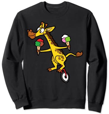 Giraffe Eiskrem Einrad Fahrrad Einradfahren Einradfahrer Sweatshirt
