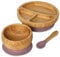 Bubba Bear ® Ensemble de sevrage pour bébé | Assiettes, bols et cuillères en bambou pour l'alimentation LED des tout-petits | Ensembles d'assiette, de bol et de cuillères pour bébés (Sureau)