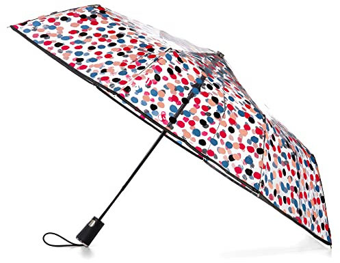 totes Regenschirm mit automatischem Öffnen, transparent, gepunktet