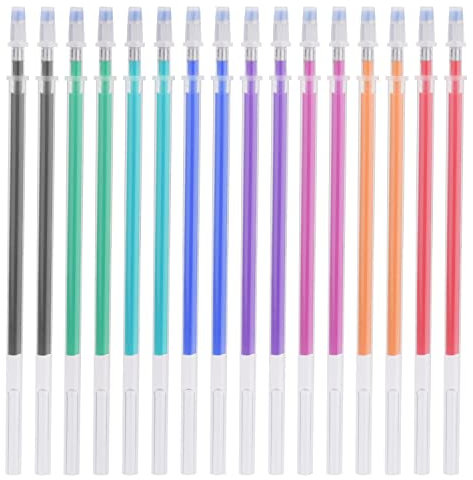 VOCIBO 16 Stück Radierbarer Kugelschreiber Ersatzminen 0,5 mm Ersatzminen, Erasable Pens Refill 0.5mm, 8 Farben