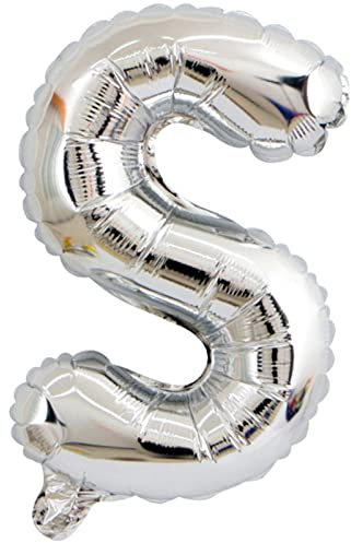 D2D | Party Balloon Buchstabe S in Silber - Größe 40 cm - Folienballon - Buchstabenballon - Geburtstagsdeko