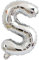 D2D | Party Balloon Buchstabe S in Silber - Größe 40 cm - Folienballon - Buchstabenballon - Geburtstagsdeko