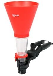 Grafner Profi Trichter, Länge: 254 mm, Ø 12,5 cm, einstellbare Klemmbreite, transparenter Stutzen, Universaltrichter für Öl, Benzin, Diesel Auto