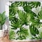 Hnmdmyi Duschvorhang Grüne Blätter 180x180, Tropische Palmenblätter Duschvorhänge Dschungel Pflanze Botanisch Badewanne Vorhang Wasserdicht Polyester Stoff Waschbar Badevorhang mit Haken
