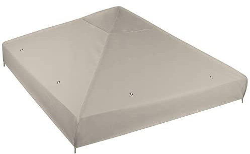 Toile de Toit pour Tonnelle 3x3 m | Pavillon | Pergola | Impermeable | Résistant intempéries | Protection UV | Outdoor Extérieur | pour patios et Jardins | Couleur Beige [155]