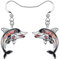 LONYOO Emaille Ozean Tiere Hai Ohrringe baumeln Zinklegierung Oktopus Qualle Wal Delphin Ohrringe für Frauen Mädchen Sommer Charms (Delphin Ohrringe Schwarz)
