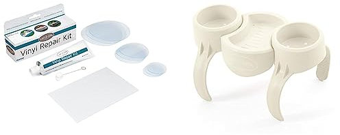 Lay-Z-Spa BWA0010 Vinyl Repair Kit for Hot Tubs, Inflatable Spas and Above Ground Pools (Repair Patches, Glue and Application Tool) & 60306 Hot Tub Drinks Holder and Snack Tray, Inflatable