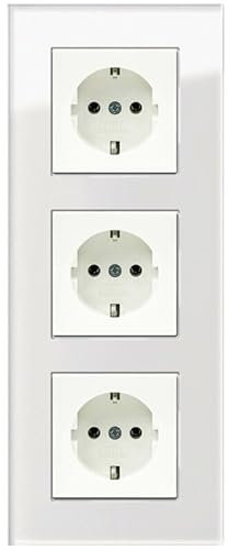 GIRA Set 3x Steckdose 418803 1x Rahmen 3-fach 021312 Esprit Glas Weiß Reinweiß glänzend