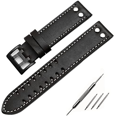 BONOOL Echtleder-Uhrenarmbänder 20 mm 22 mm Band für Hamilton Khaki Field Watch H760250 H77616533 Armband Seiko Uhrenarmband Knopfschnalle