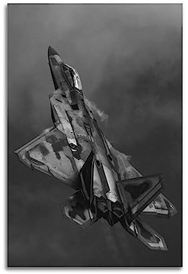 NOHF Fighters Poster für F-22 Fighter Raptor Poster, Wandkunstdruck, Retro-ästhetische Raumdekoration, Malerei, Leinwand, Poster für Zuhause und Büro, 30 x 45 cm, ungerahmt