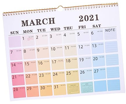 Operitacx 1 Stück 2021 Englischer Wandkalender 2021 Jahreskalender Tageskalender 2021 Monat 2021 Flip Kleiner Kalender 2021 Kalenderblock 2021 Wandkalender 2021 Druckbar Papier Büro Zeitplan