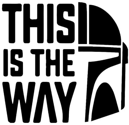 FAiruo Mandalorianischer Helm This is The Way Vinyl-Aufkleber Autoaufkleber wasserdichte Auto-Dekorationen für Stoßstange Heckscheibe 15x14CM (Farbe: Nero, Größe: 2 Stück)