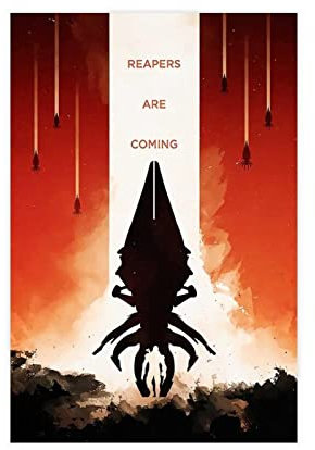 Mass Effect Reapers Are Coming Game Cover Schlafsaal Schlafzimmer Wandkunst Deco Poster Leinwand Poster Wandkunst Dekor Druck Bild Gemälde für Wohnzimmer Schlafzimmer Dekoration ungerahmt 30 x 45 cm