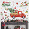 wondever Stickers Muraux Noël Camion Rouge Autocollants Muraux Mural Stickers Fenêtre Noël Arbre de Noël Gnome pour Fête de Noël Fenêtre Décoration de Noël Fenetre Stickers