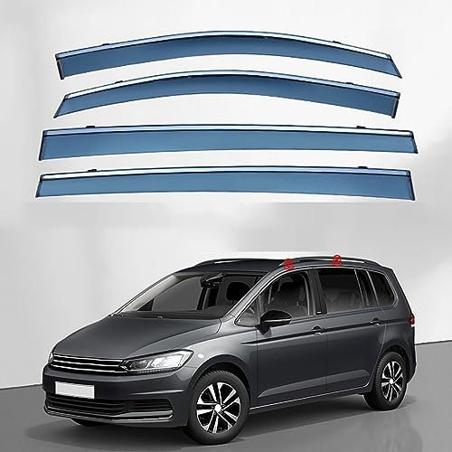 WUURAA 4 Stück Auto Seitenfenster Windabweiser für VW Touran L MK2-5T 2016-2023, Deflektor Weathershield, Schwarz, Selbstklebend, Modern, Auto