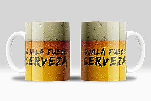 Taza Ojala fuese Cerveza regalo Original - Taza graciosa para regalo original cumpleaños - Taza con efecto cerveza | Cerámica 355ml