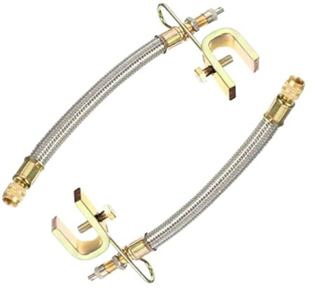 JNNJ 2 Stück Zweifach-Reifenventil-Verlängerung, Verlängerung Reifenventile Flexibel Geflochten, Edelstahl Ventilverlängerung Für Auto, Flexibel Autoventil Adapter