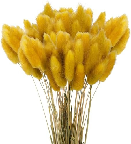 120 Pcs Getrocknetes Pampasgras,Lagurus Getrocknet,Trockenblumen Bodenvase,Natürlich Pampasgras Blumenstrauß,Trockenblumen Blumenstrauß Deko, Künstlich Groß Trockenblumen,Trockenblumen Pampasgras