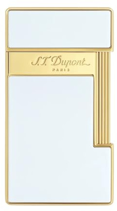 S.T. Dupont Slimmy Feuerzeug Naturlack Weiß Gold 028004