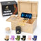HOVANZO Upgraded Premium Große Bambusbox - Verriegelbare Aufbewahrungsbox Dekorative Box mit Zahlenschloss - Holzschlossbox mit Deckel - Holzverriegelung Aufbewahrungsbox mit abnehmbarem Tablett und