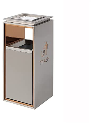 Stand-Aschenbecher Edelstahl Mülleimer Askolom Hotellobby mit Aschenbecher Kommerziellen Außen vertikalen Ascheneimer Stehend Aschenbecher Mit (Color : Silver)