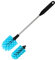 2 in 1 Water Bottle Brush, 15 Inch Long Stainless Steel Handle Bottle Brush Cleaner - Replaceable Brush Heads Designed for Wine Glass/Narrow Mouth Container Cleaning with 2 Specialised Brush Heads