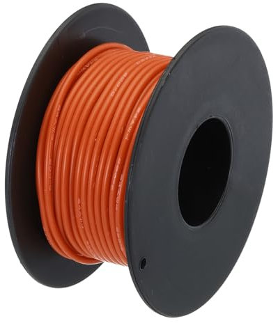 QUARKZMAN 24 Gauge Silikonkabel 24AWG Elektrisches Kabel Litze Verzinnter Kupfer Hochtemperatur-Anschlussrolle 15m Orange für Auto-Modell Elektrogeräte
