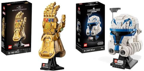 LEGO 76191 Marvel Le Gant de l’Infini: Modèle Thanos à Construire pour Adultes, Cadeau & 75349 Star Wars Le Casque du Capitaine Rex, Maquette à Construire pour Adultes, Collection 501e Légion