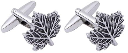 Manschettenknöpfe Herren Silber, Manschettenknöpfe Hochzeit Ahornblatt Legierung Manschettenknöpfe Herren 1.6X1.6 cm