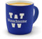 printplanet - Kaffeebecher mit eigenem Text graviert - SoftTouch Tasse mit Wunschtext - Matt-gummierte Oberfläche - Farbe Blau - Motiv: Letter