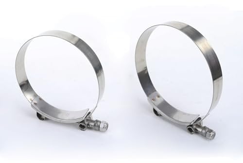 AC PERFORMANCE 3.5 (95-103mm) and 4 (108-116mm) T-Bolt Hose Clamp Kit for Hose Reducer ID 4 to 3.5, Full 304 Stainless Steel