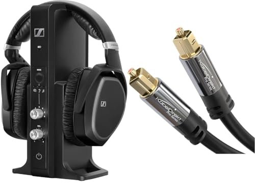 Sennheiser RS195-U Digitales Funkkopfhörersystem & KabelDirekt – TOSLINK-Kabel, optisches Audiokabel – 3 m – Glasfaserkabel für Soundbar