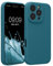kwmobile Cover per iPhone 16 PRO Custodia - Back Case per Smartphone in Silicone TPU - Protezione Gommata - Petrolio Matt
