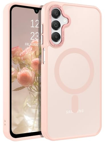 BENTOBEN Coque pour Samsung Galaxy A15 5G,Étui Magnétique avec Protection Bumper Antichoc de Grade Militaire,Dos Mat Anti Rayures Housse Fine Coque Samsung A15 5G 6.5-Rose