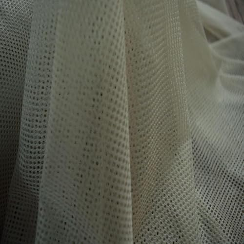StoffBook BEIGE KLASSISCHER LOCHFILET STOFF -WABE 2MM- NETZSTOFF STOFFE, E425
